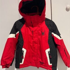 Spyder Kids Red and Black Puffer Ski Jacket size 4.